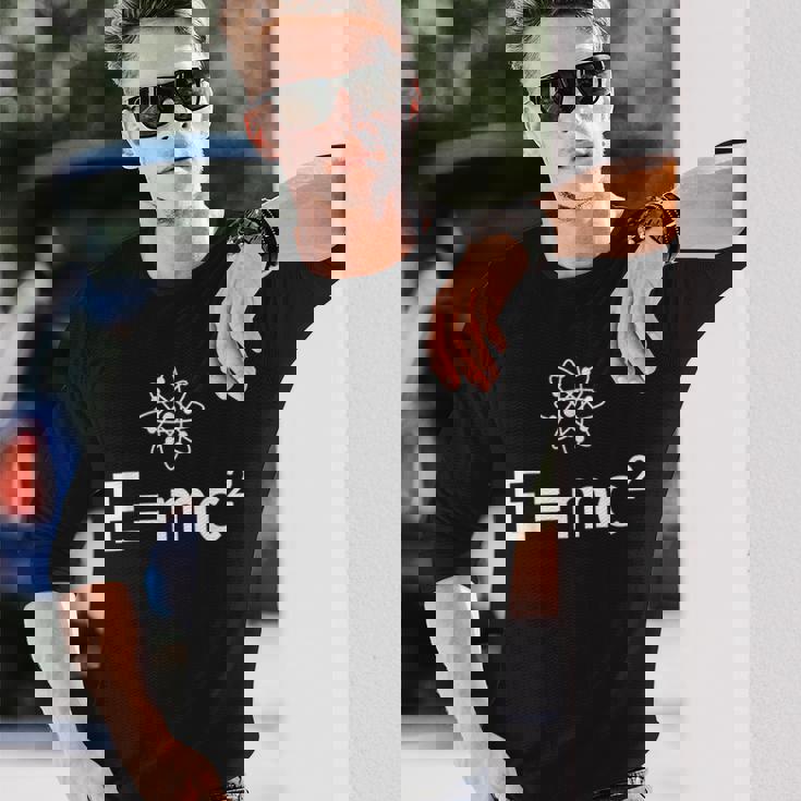 Fun EMc^2方程式 物理学 相対性 アトムロゴ EMc2 長袖Tシャツ 彼への贈り物